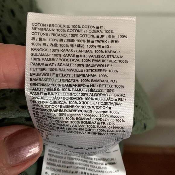 Gap Sleeveless Yoked Eyelet Fit and Flare Dress - Cool Olive - Picture 11 of 15